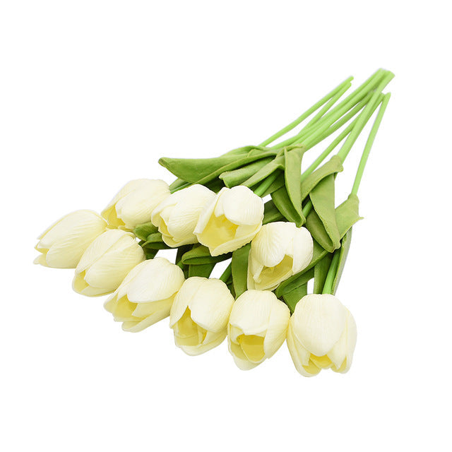 10 Tulip Heads - Colorful Artificial Bouquet