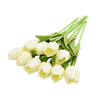 10 Tulip Heads - Colorful Artificial Bouquet