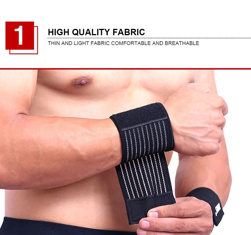 Adjustable Elastic Cotton Bandage Sport Wristband Brace