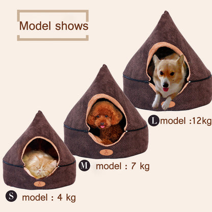 HOOPET Pet Dog Cat Tent House All Seasons Dirt-resistant Soft Yurt Bed with Double Sided Washable Cushion