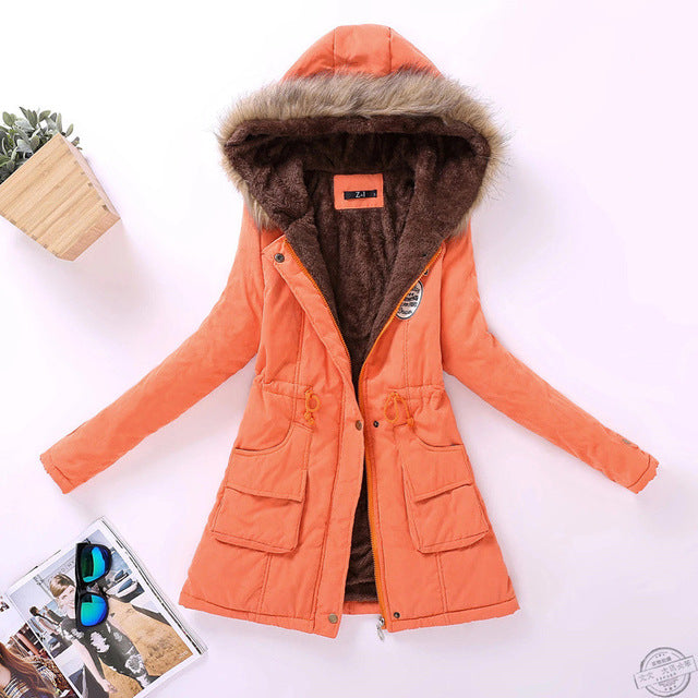 Women's Casual Warm Thick Hooded Parka Jacket