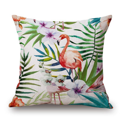 Fashion High Quality Cotton Linen Tropical plant Flowers Grass  Decorative Throw Pillow Case Cushion Cover Sofa Home Decor