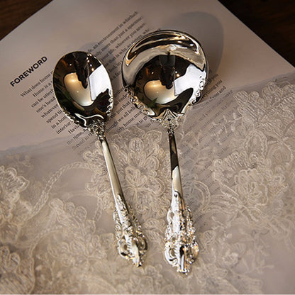 Luxury Western Silver Dinnerware Set Silverware Cutlery Dinnerspoon Steak Knife Fork Coffeespoon Kitchen Tableware Tools