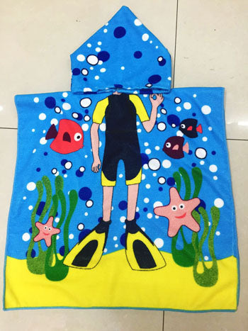 New Carton Hooded Baby Towels Kids Microfiber Bathrobe Bath Towel Infant Blanket Neonatal Children Kinderen Handdoeken
