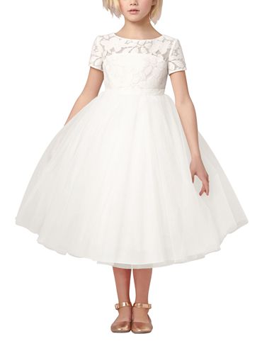 iiniim Brand New Flower Girl Dresses White Ivory Real Party Pageant Communion Dress Little Girls Kids Children Dress for Wedding