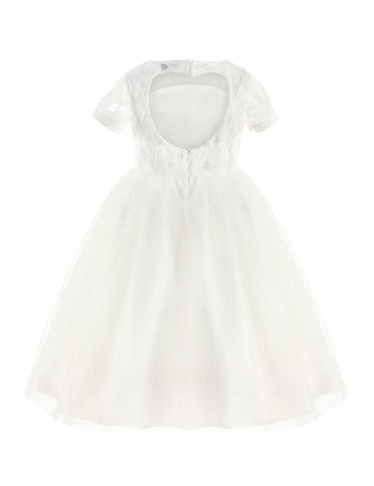 iiniim Brand New Flower Girl Dresses White Ivory Real Party Pageant Communion Dress Little Girls Kids Children Dress for Wedding