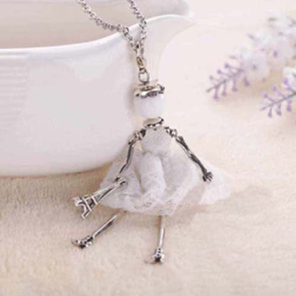 YLWHJJ new women doll cute black long necklaces & pendant dress baby girls maxi necklace brand fashion statement jewelry