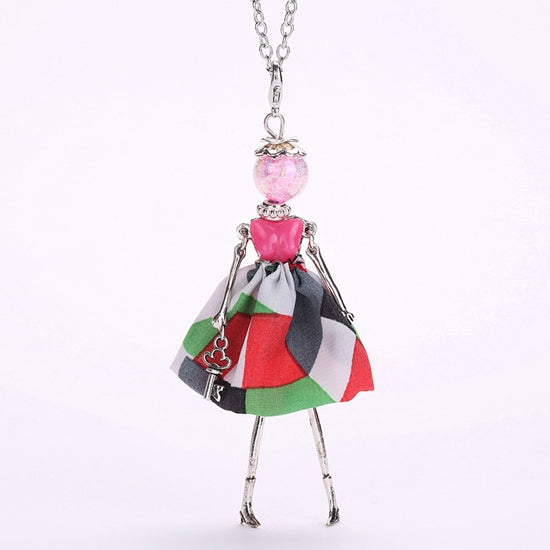 YLWHJJ new women doll cute black long necklaces & pendant dress baby girls maxi necklace brand fashion statement jewelry