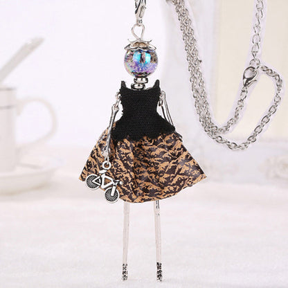YLWHJJ new women doll cute black long necklaces & pendant dress baby girls maxi necklace brand fashion statement jewelry