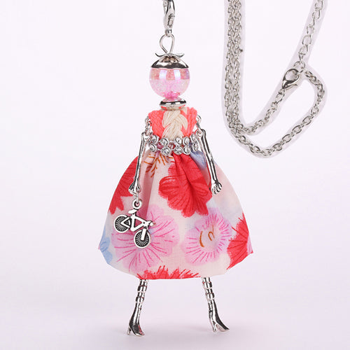 YLWHJJ new women doll cute black long necklaces & pendant dress baby girls maxi necklace brand fashion statement jewelry