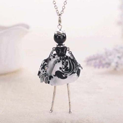 YLWHJJ new women doll cute black long necklaces & pendant dress baby girls maxi necklace brand fashion statement jewelry