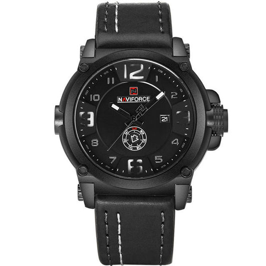 NAVIFORCE Mens Watches Top Brand Luxury Sport Quartz-Watch Leather Strap Clock Men Waterproof Wristwatch relogio masculino 9099