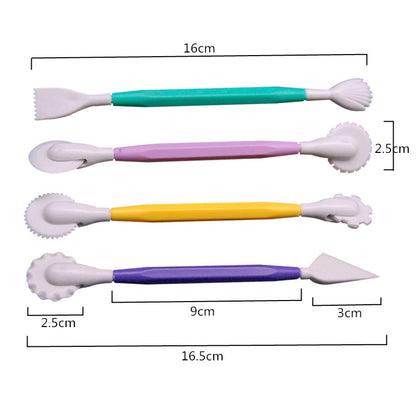 4 Piece: Fondant Cake Decorating Molding Tool Set