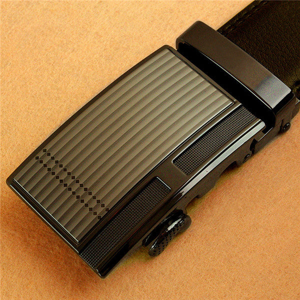 Men's Business Formal Genuine Leather Slide Buckle Belt