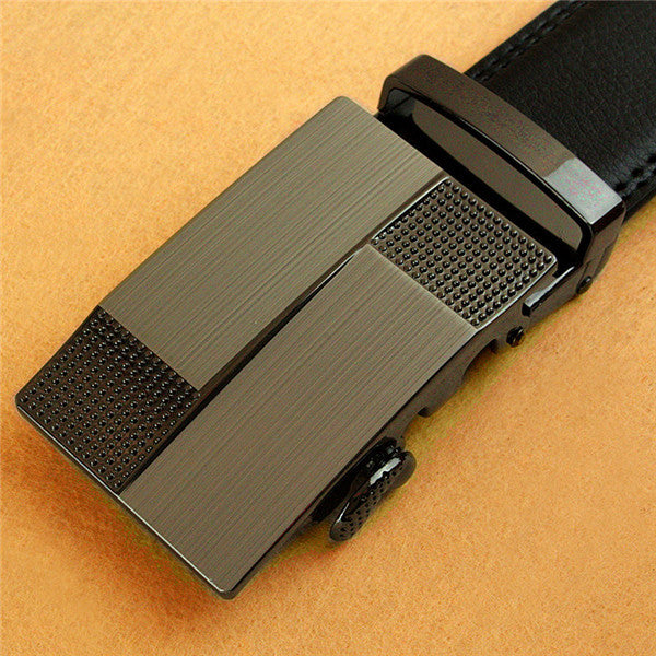 Men's Business Formal Genuine Leather Slide Buckle Belt