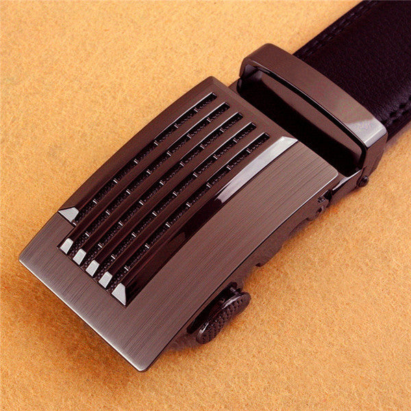 Men's Business Formal Genuine Leather Slide Buckle Belt