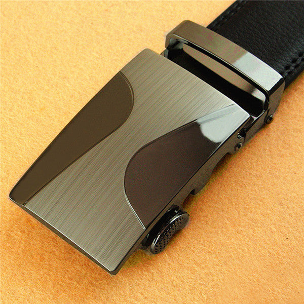 Men's Business Formal Genuine Leather Slide Buckle Belt