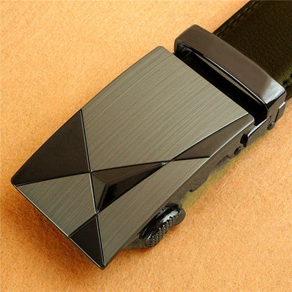 Men's Business Formal Genuine Leather Slide Buckle Belt