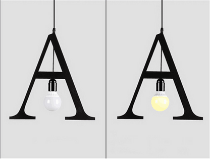 Nordic Iron DIY Letter Pendant Light