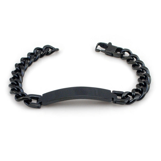 Dolaime Stainless Steel Bracelet Man,Fashion Link Chain Exquisite Jewelry ID Men Bracelet Cuff Punk Women Bijoux