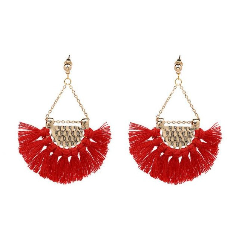 Women's Cotton Tassel Bohemia Earrings