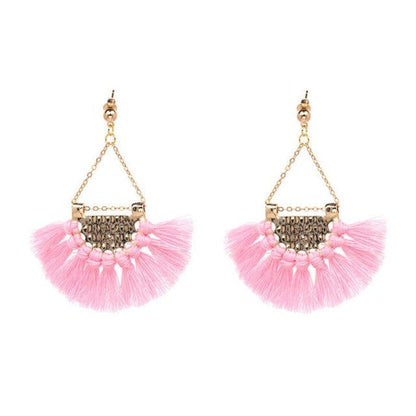 Women's Cotton Tassel Bohemia Earrings