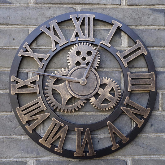 40cm/45cm Handmade 3D retro rustic decorative wall clock