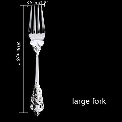 Luxury Western Silver Dinnerware Set Silverware Cutlery Dinnerspoon Steak Knife Fork Coffeespoon Kitchen Tableware Tools