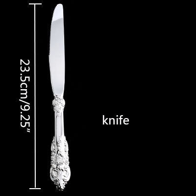 Luxury Western Silver Dinnerware Set Silverware Cutlery Dinnerspoon Steak Knife Fork Coffeespoon Kitchen Tableware Tools