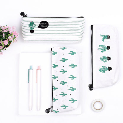 Cactus Canvas Pencil Case