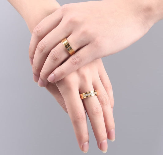 Men's & Women's Wedding Bands with Channel Settings