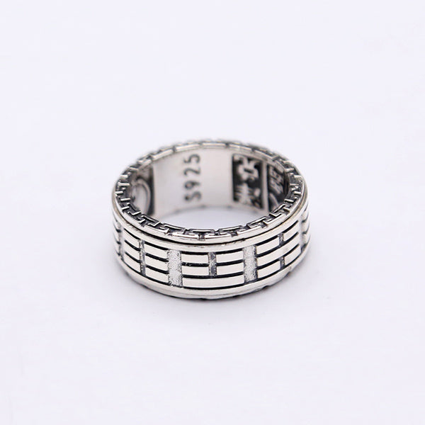 925 Sterling Silver Ring Men Jewelry Couple Gossip Turn Mantra engagement Ring Women Gift Vintage Fine Jewelry R7