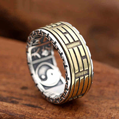 925 Sterling Silver Ring Men Jewelry Couple Gossip Turn Mantra engagement Ring Women Gift Vintage Fine Jewelry R7