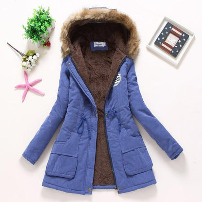 Women's Casual Warm Thick Hooded Parka Jacket