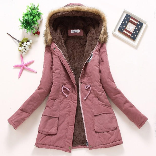Women's Casual Warm Thick Hooded Parka Jacket