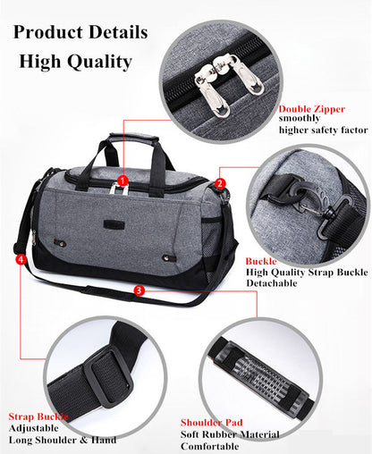 Scione Nylon Travel Bag Large Capacity Men Hand Luggage Travel Duffle Bags Nylon Weekend Bags Women Multifunctional Travel Bags