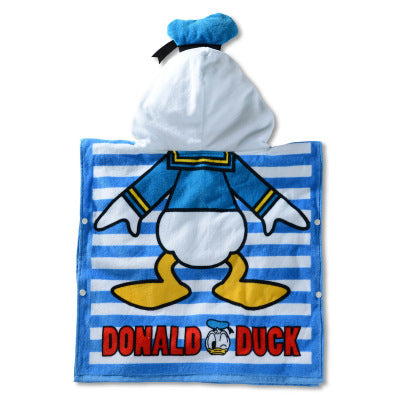 HAKOONA Baby Children Hooded Towel Cotton Fabric Absorbent Soft Bathrobe  Beach Pool Swimming Poncho Cartoon Printed  Wearable