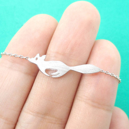 Shuangshuo Fashion Unique Cute Running Fox Pendant Necklaces for Women Animal Fox Long Chain Statement Necklace Party Gifts