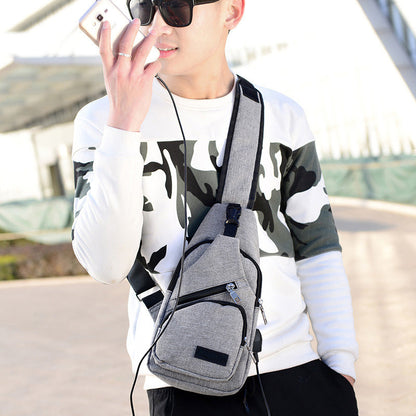 Anti-Theft USB Rechargeable Canvas Shoulder Backpack