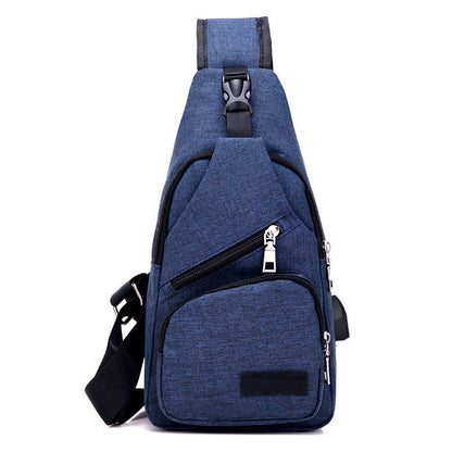 Anti-Theft USB Rechargeable Canvas Shoulder Backpack
