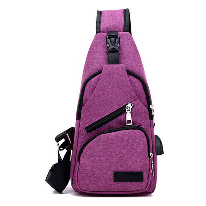 Anti-Theft USB Rechargeable Canvas Shoulder Backpack