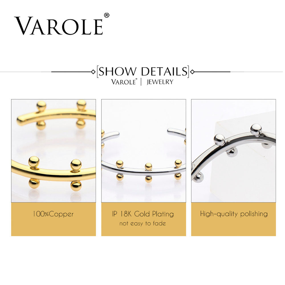 VAROLE Noeud Armband Gold Color Bracelet Manchette Bangles Metal Beads Cuff Bracelets & Bangle For Women Jewelry Pulseiras
