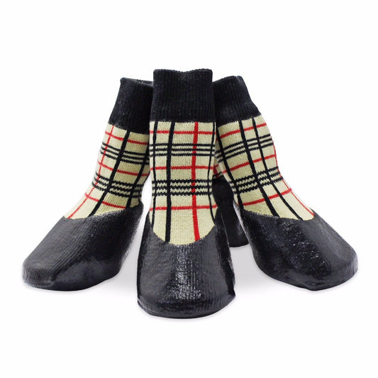 Autumn Winter Outdoor Waterproof Dog Socks Anti Skid Small and Large 4pcs Set Pet Shoes Dog Cotton Shoes
