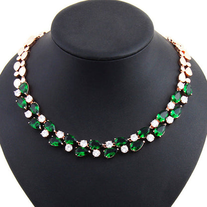 Mona Lisa Blue Stone Necklaces & Pendants Multicolor AAA+ Cubic Zirconia Statement Necklace For Women Wedding Party AN028