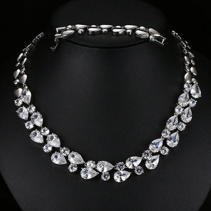 Mona Lisa Blue Stone Necklaces & Pendants Multicolor AAA+ Cubic Zirconia Statement Necklace For Women Wedding Party AN028