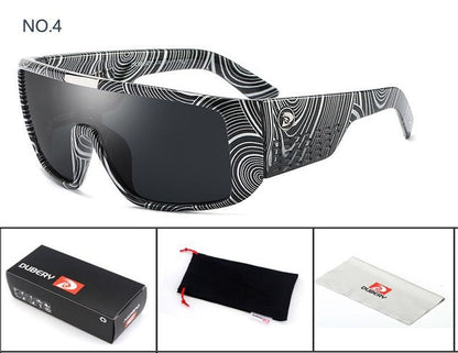 DUBERY Sunglasses  Men Sport Goggle Oversized Sun Glasses For Men Retro Frame Reflective Coating Brand Luxury Oculos UV400