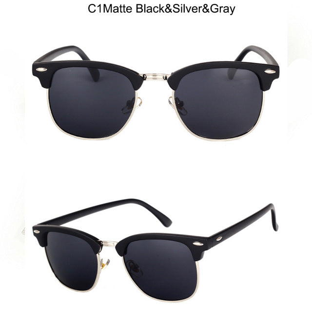 LeonLion 100% Polarized Vintage Semi-Rimless Brand Designer Sunglasses Women/Men Classic Oculos De Sol Gafas Retro Sun Glasses