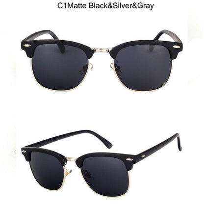 LeonLion 100% Polarized Vintage Semi-Rimless Brand Designer Sunglasses Women/Men Classic Oculos De Sol Gafas Retro Sun Glasses