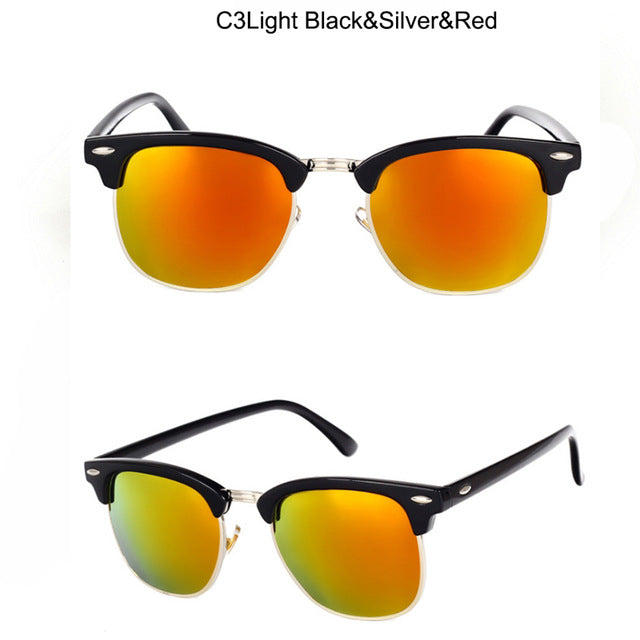 LeonLion 100% Polarized Vintage Semi-Rimless Brand Designer Sunglasses Women/Men Classic Oculos De Sol Gafas Retro Sun Glasses