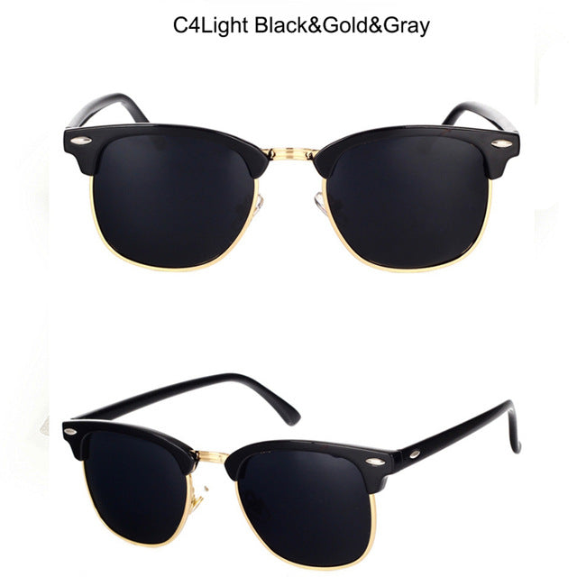 LeonLion 100% Polarized Vintage Semi-Rimless Brand Designer Sunglasses Women/Men Classic Oculos De Sol Gafas Retro Sun Glasses